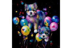 20 Oz Skinny Tumbler Oil Painting Puppy And Balloons Wraps Product Image 6