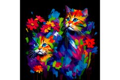 20 Oz Skinny Neon Colors Cute Kitty Tumbler Sublimation. Product Image 5