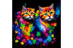 20 Oz Skinny Neon Colors Cute Kitty Tumbler Sublimation. Product Image 6