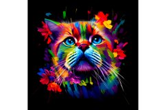 20 Oz Skinny Neon Colors Cute Kitty Tumbler Sublimation. Product Image 7