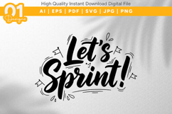 Lets Sprint Motivational SVG File Product Image 1