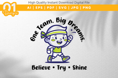One Team Big Dreams Kids Sports SVG Product Image 1
