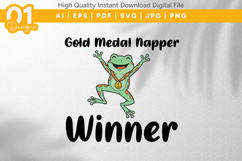 Gold Medal Napper Winner Frog SVG File Product Image 1