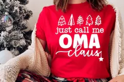 Just Call Me Oma Claus SVG - Holiday Christmas Sweater PNG Product Image 5