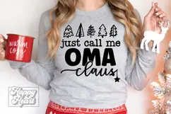Just Call Me Oma Claus SVG - Holiday Christmas Sweater PNG Product Image 2