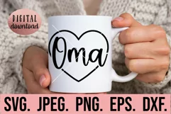 Oma Heart SVG - Blessed Oma - Most Loved Oma - Mothers Day Product Image 1