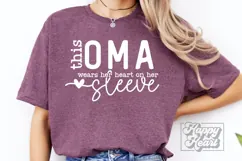 This Oma Wears Her Heart On Her Sleeve SVG - Mothers Day PNG Product Image 1
