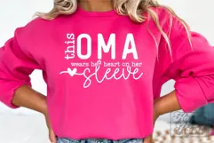 This Oma Wears Her Heart On Her Sleeve SVG - Mothers Day PNG Product Image 5