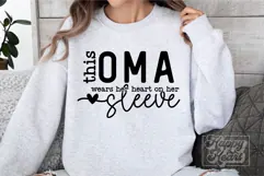 This Oma Wears Her Heart On Her Sleeve SVG - Mothers Day PNG Product Image 4