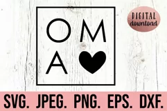 Oma Square Box SVG - Mothers Day Oma SVG - Oma SVG Product Image 1