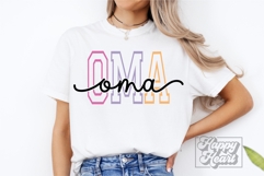 Oma Varsity Script Pastel SVG PNG - Mothers Day Trendy Product Image 1