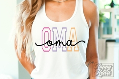 Oma Varsity Script Pastel SVG PNG - Mothers Day Trendy Product Image 3