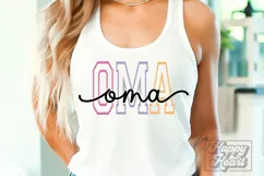 Oma Varsity Script Pastel SVG PNG - Mothers Day Trendy Product Image 3