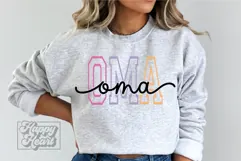 Oma Varsity Script Pastel SVG PNG - Mothers Day Trendy Product Image 4
