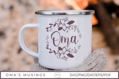 Oma Wreath with Hearts SVG Cut File