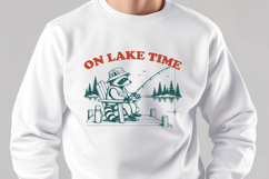 On Lake Time SVG, Funny Fishing Raccoon PNG Trendy Design Product Image 2