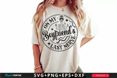 On My Boyfriend's Last Nerve SVG, Snarky Skulls SVG Design Product Image 1