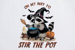 Vintage Raccoon Hallooween &amp; Fall, Halloween Sublimation Product Image 1