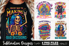 Sarcastic skeleton Retro funny PNG Sublimation Product Image 2