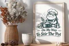 On My Way To Stir The Pot SVG - Funny Frog Chef PNG Design Product Image 3