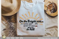 sarcastic coffee svg quote being used on a folder sweatshirt 