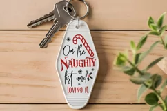 On The Naughty List SVG , Christmas Motel Keychain SVG Product Image 2