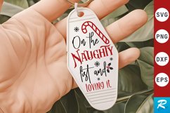 On The Naughty List SVG , Christmas Motel Keychain SVG Product Image 1