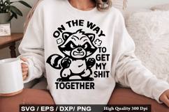 Vintage Funny Raccoon SVG Design - Relax We re All Crazy It Product Image 4