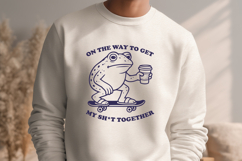 Funny Frog SVG PNG | Skateboarding Coffee Sarcastic Frog Art Product Image 3