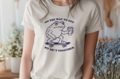 Funny Frog SVG PNG | Skateboarding Coffee Sarcastic Frog Art Product Image 2