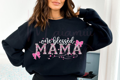 One Blessed Mama PNG Christian Mom Design, Faith Motherhood Product Image 3