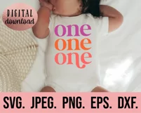 1st Birthday Girl Shirt SVG - First Birthday One Clipart Product Image 2
