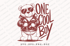 One Cool Boy Teddy Bear With Sunglasses And Leather PNG Product Image 1