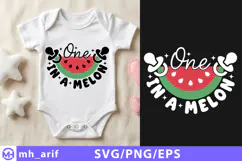 One in a Melon Baby SVG PNG T Shirt Design Product Image 1