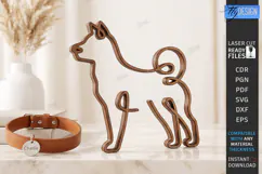 One Line Akita Decor Laser Cut | Dog Art Tabletop Decor Product Image 1
