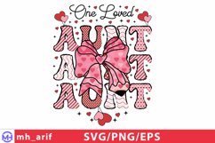 One Loved Aunt Valentine Pencil Coquette Bow SVG PNG Product Image 1