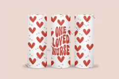 one loved nurse skinny tumbler sublimation design for 20oz and 30oz skinny tumbler sublimation wrap