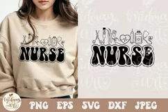 Retro Nurse SVG PNG, Nurse Wavy Text, Retro Nurse svg, Nurse Product Image 1