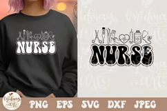 Retro Nurse SVG PNG, Nurse Wavy Text, Retro Nurse svg, Nurse Product Image 2