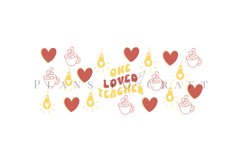 one loved teacher coffee mug sublimation wrap glass mug wrap svg presized for 11oz and 15oz glass ready to cut and sublimation files