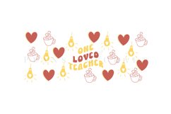 one loved teacher libbey beer can glass full wrap svg presized template for 16oz and 20oz glass for Cricut Silhouette and sublimation