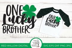 Cute st patricks day cut file displayed on a black and white kids shirt