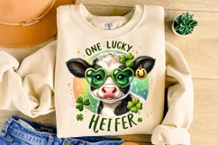 One Luck Heifer PNG, St Patrick's Day Cute Cow PNG, Lucky Product Image 3