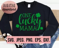 One Lucky Mama SVG - St Patricks Day SVG - Mothers Day SVG Product Image 2