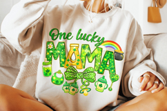 One Lucky Mama PNG, St Patrick's Day PNG, Mom Lucky PNG Product Image 4