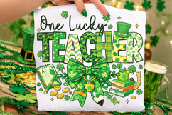 One Lucky Teacher St Patrick's Day PNG, Lucky Teacher PNG Product Image 1