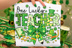 One Lucky Teacher St Patrick's Day PNG, Lucky Teacher PNG Product Image 1
