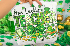 One Lucky Teacher St Patrick's Day PNG, Lucky Teacher PNG Product Image 2