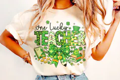 One Lucky Teacher St Patrick's Day PNG, Lucky Teacher PNG Product Image 3