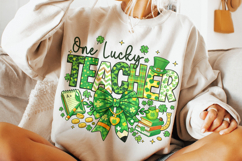 One Lucky Teacher St Patrick's Day PNG, Lucky Teacher PNG Product Image 4